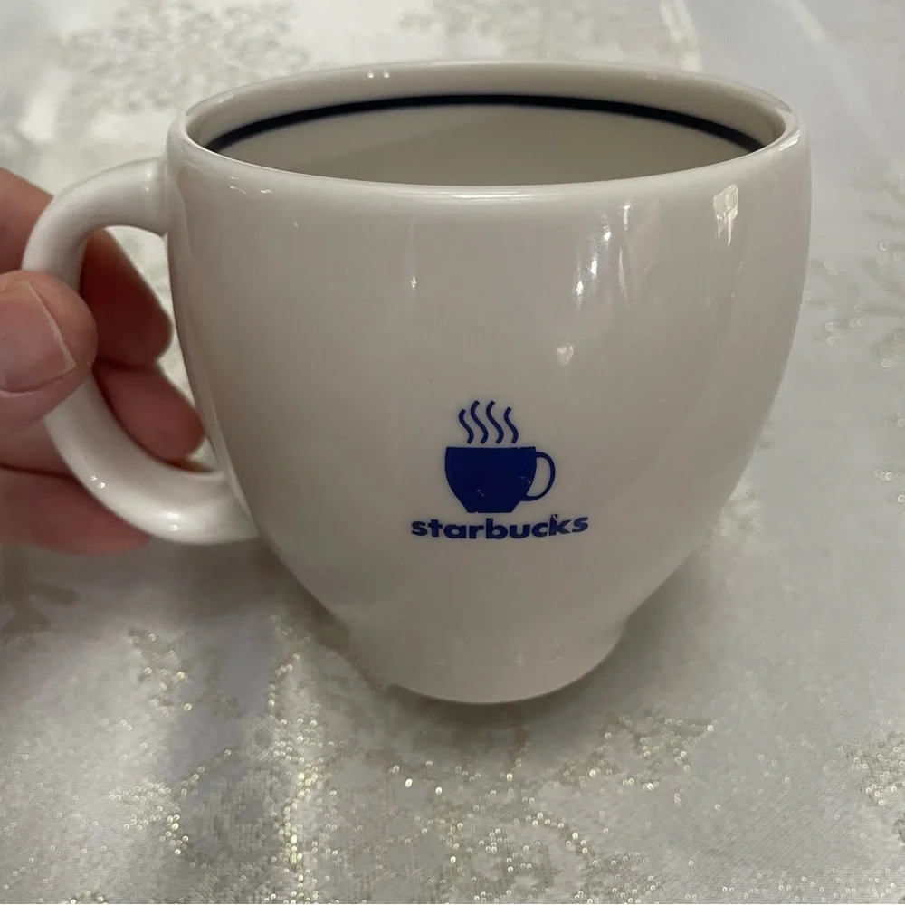 Starbucks Barista 2003 White Ceramic Coffee Mugs x2